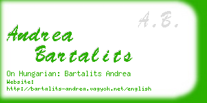 andrea bartalits business card